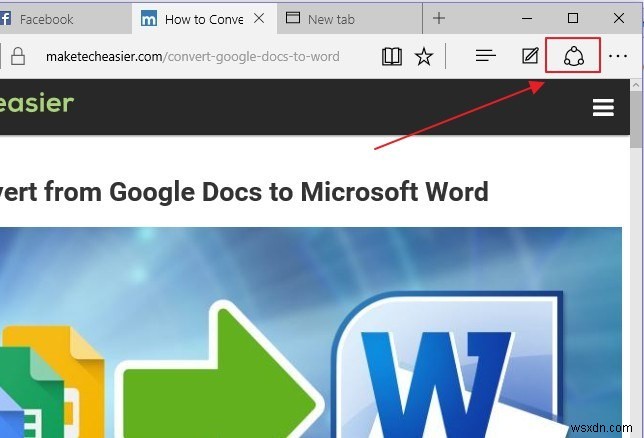 Windows 10에서 Microsoft Edge로 웹 콘텐츠 손쉽게 공유하는 방법