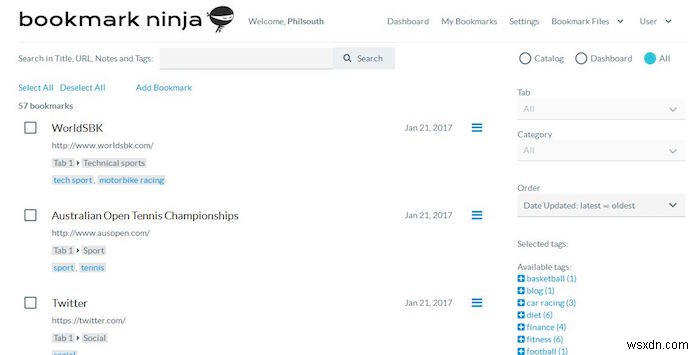 북마크 닌자(Bookmark Ninja), 흩어진 링크를 깔끔하게 정리하는 클라우드 북마크 서비스