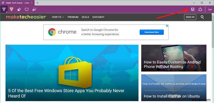 마이크로소프트 엣지(Microsoft Edge)에서 웹 페이지 스크린샷 찍는 방법