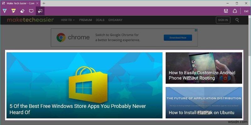 마이크로소프트 엣지(Microsoft Edge)에서 웹 페이지 스크린샷 찍는 방법