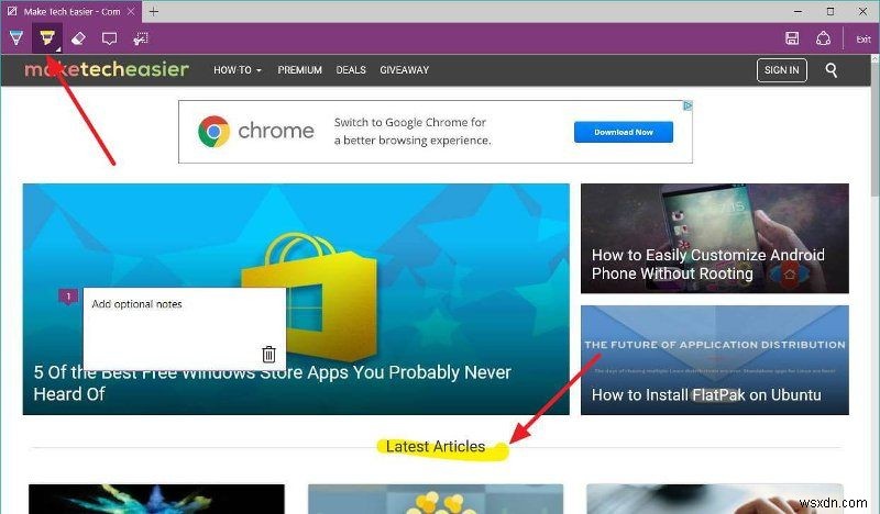 마이크로소프트 엣지(Microsoft Edge)에서 웹 페이지 스크린샷 찍는 방법