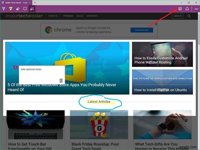 마이크로소프트 엣지(Microsoft Edge)에서 웹 페이지 스크린샷 찍는 방법