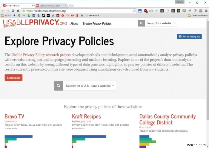 Usable Privacy 프로젝트로 개인정보 처리방침, 어렵지 않게 이해하기