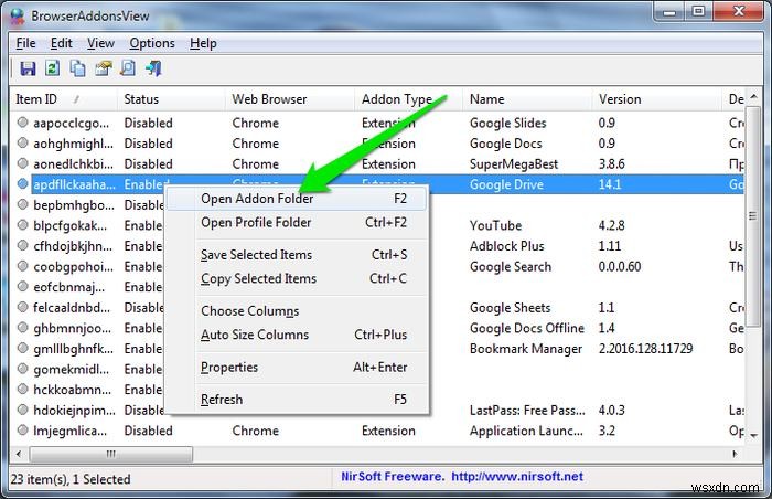 BrowserAddonsView – 여러 브라우저의 확장 프로그램을 한눈에 관리하는 무료 도구
