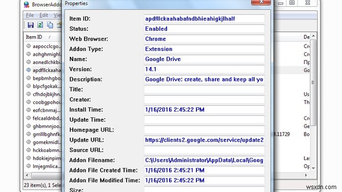 BrowserAddonsView – 여러 브라우저의 확장 프로그램을 한눈에 관리하는 무료 도구