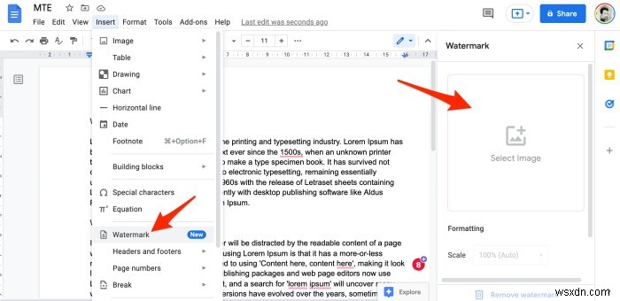 구글 문서(Google Docs)에서 워터마크 만들기와 삽입하는 완벽 가이드