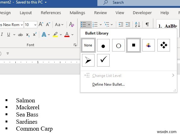 Microsoft Word에서 체크 표시와 사각형 글머리 기호 추가하는 방법