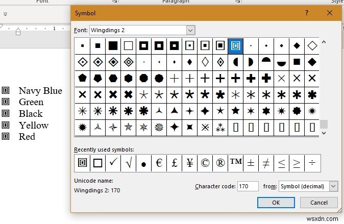 Microsoft Word에서 체크 표시와 사각형 글머리 기호 추가하는 방법