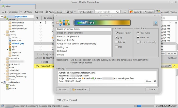 Thunderbird quickFilters 확장 기능으로 받은 편지함 자동 정리하는 방법