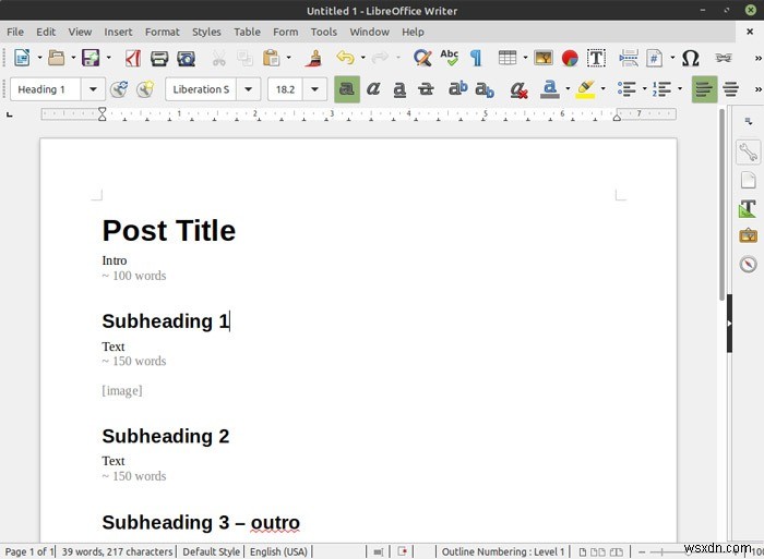 LibreOffice Writer에서 나만의 상용구(AutoText) 템플릿 만드는 방법