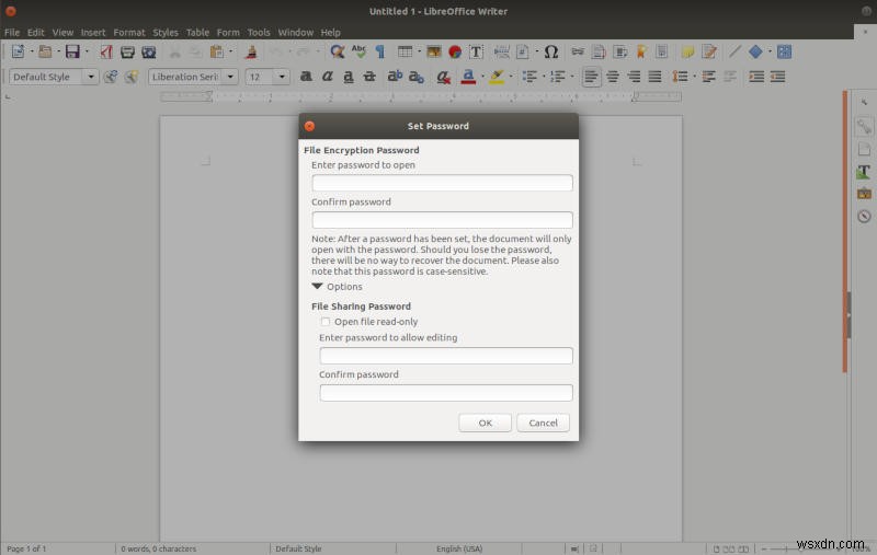 LibreOffice로 문서를 암호화하는 방법