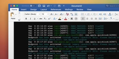 Microsoft Word에 색상이 적용된 터미널 코드 삽입하는 방법