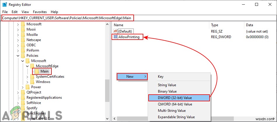 Windows 10 Microsoft Edge에서 인쇄 기능 비활성화하는 방법