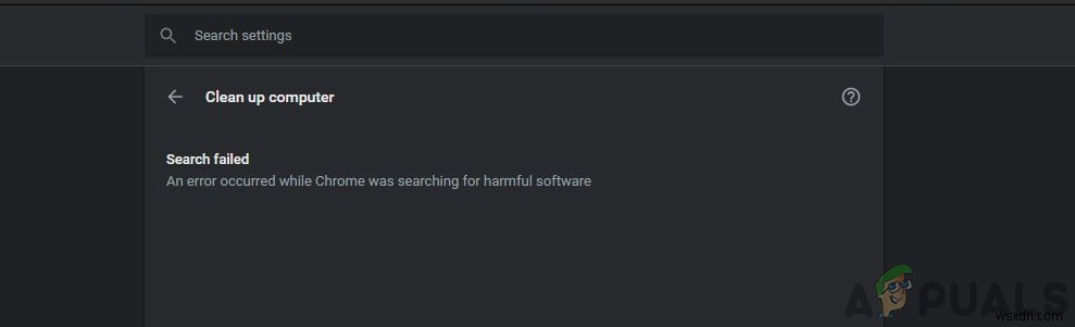 Chrome 유해 소프트웨어 검색 실패 오류 해결 방법
