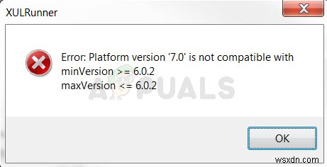 XULRunner 플랫폼 버전이 호환되지 않음 오류 해결 방법