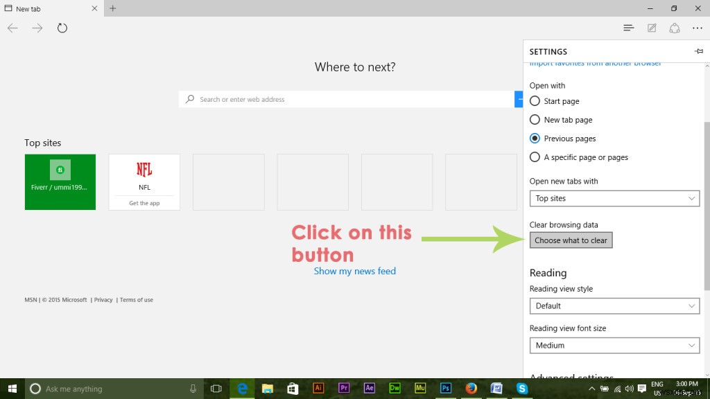 Windows 10에서 Microsoft Edge 브라우저 재설정하는 방법