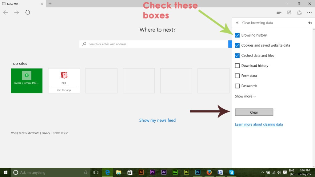 Windows 10에서 Microsoft Edge 브라우저 재설정하는 방법