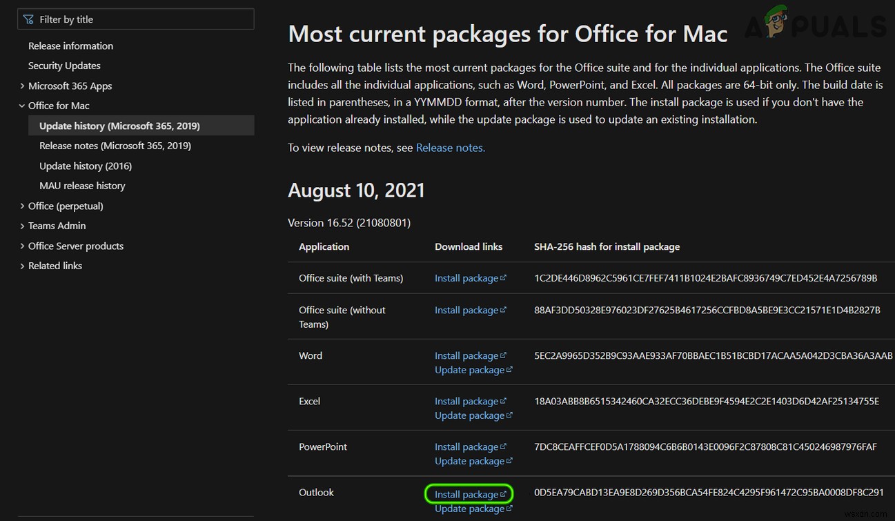 해결 방법: macOS에서 응용 프로그램 Microsoft Outlook을 열 수 있는 권한이 없습니다 오류
