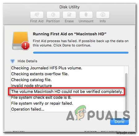 [해결] Mac  잘못된 노드 구조  오류 – 볼륨 Macintosh HD를 완전히 확인할 수 없습니다