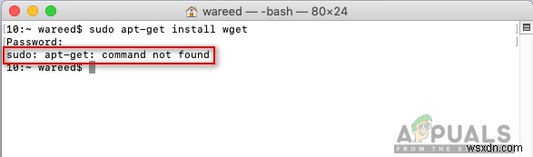 macOS에서 sudo: apt-get: command not found 오류 해결 방법