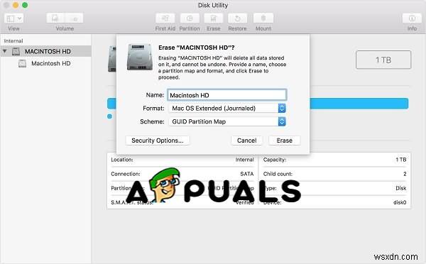 macOS High Sierra 재설치 시 APFS 설치용 사전 부트 볼륨을 생성할 수 없음 오류 해결 방법