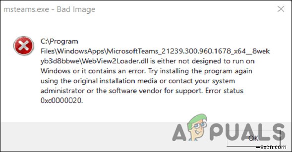 Microsoft Teams 오류 코드 0xc0000020 해결 방법 총정리