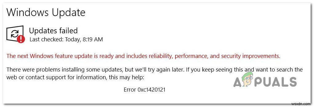 Windows 업데이트 오류 코드 0xc1420121 해결 방법 총정리