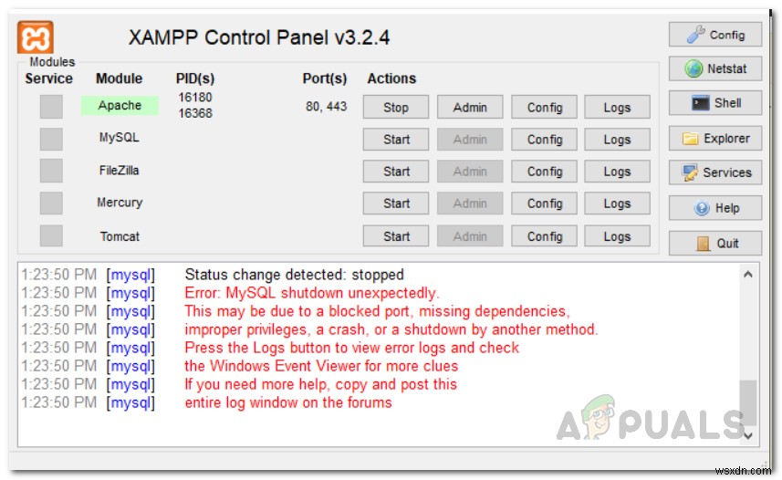 XAMPP  MySQL이 예기치 않게 종료되었습니다  오류 완벽 해결 가이드