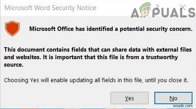 마이크로소프트 워드(MS Word) 보안 알림 팝업 비활성화하는 방법
