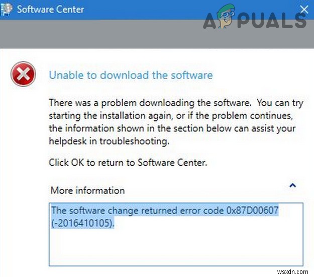 SCCM 설치 오류 코드 0x87D00607(-2016410105) 해결 방법