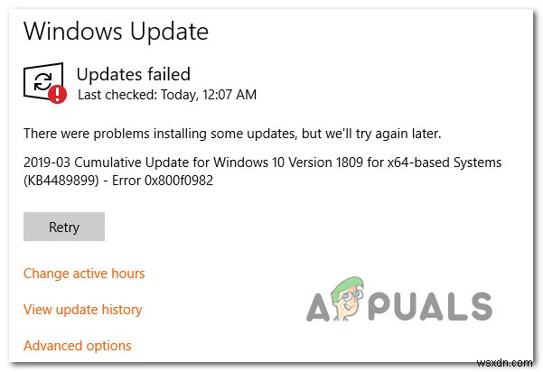 Windows 10 업데이트 오류 0x800f0982 해결 방법 총정리