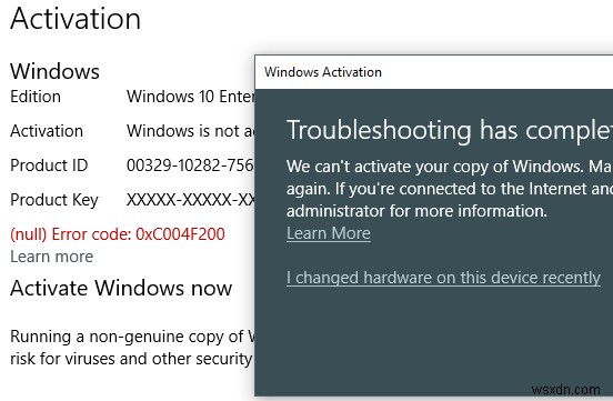 Windows 정품 인증 오류 0xc004f200 해결 방법 총정리