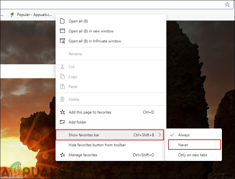 Microsoft Edge에서 즐겨찾기 모음 추가·제거하는 방법 총정리
