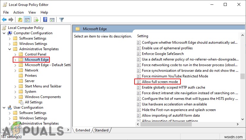 Microsoft Edge 전체 화면 모드 비활성화 방법 (레지스트리·그룹 정책 편집기)