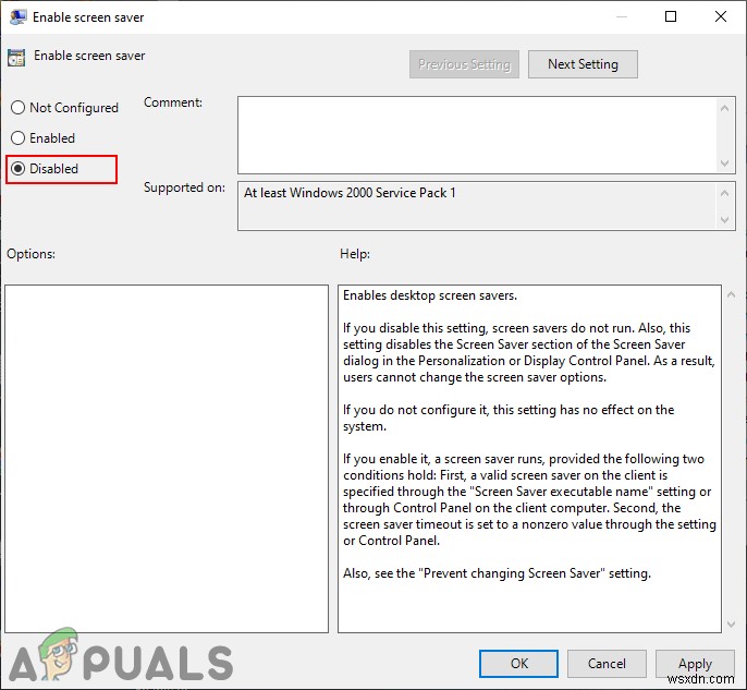 Windows 10에서 표준 사용자의 화면 보호기를 비활성화하는 방법