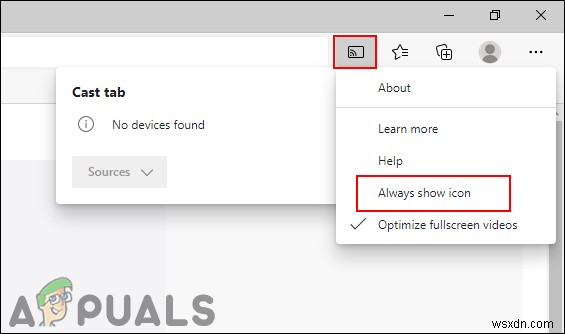 Microsoft Edge 도구 모음에 캐스트(Cast) 아이콘을 추가하는 3가지 방법