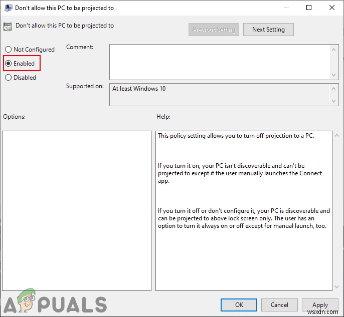 Windows 10에서 이 PC에 투영 기능을 활성화 또는 비활성화하는 방법