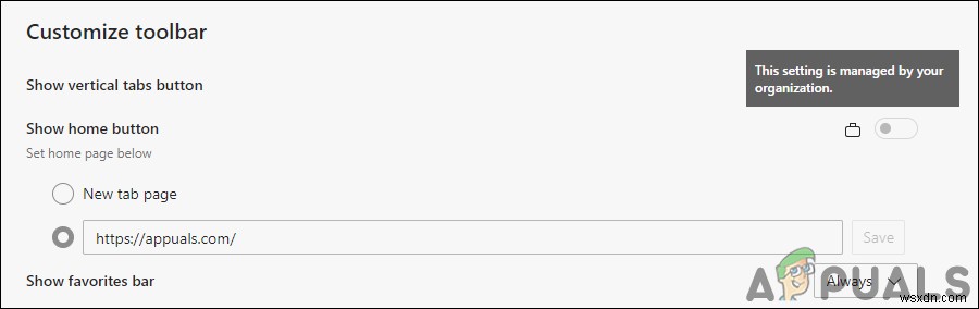 Microsoft Edge Chromium 도구 모음에서 홈 버튼 추가·제거하는 방법