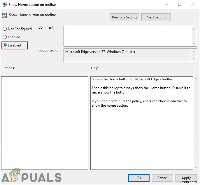 Microsoft Edge Chromium 도구 모음에서 홈 버튼 추가·제거하는 방법