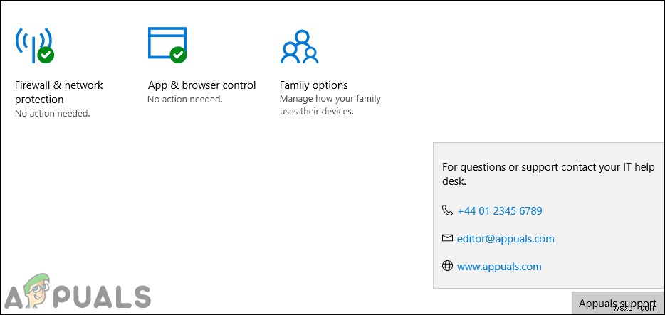 Windows 보안에서 지원 연락처 정보를 사용자 지정하는 방법