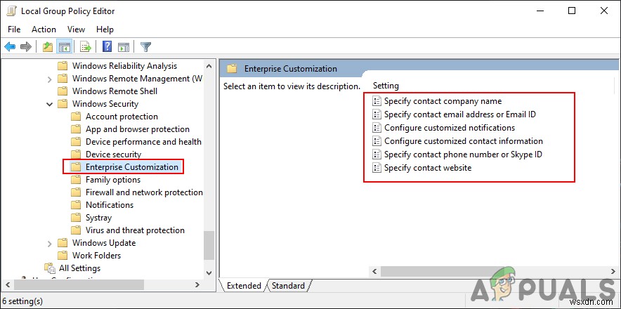 Windows 보안에서 지원 연락처 정보를 사용자 지정하는 방법