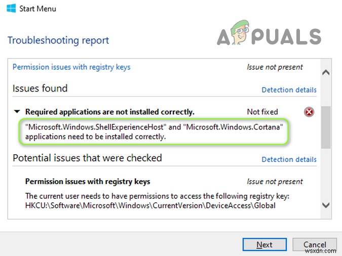 Windows 시작 메뉴 오류 수정: ShellExperienceHost와 Cortana를 설치해야 한다고 표시될 때