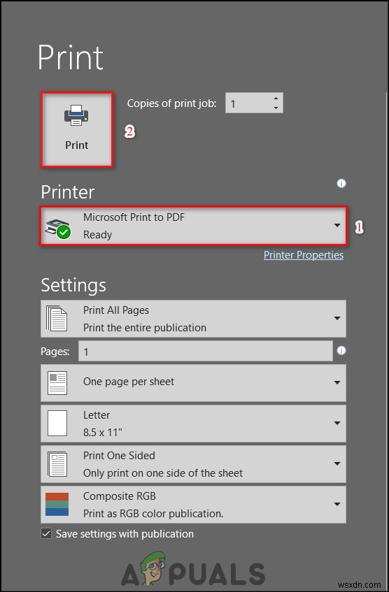 Microsoft Publisher에서 PDF로 저장되지 않는 문제 해결 방법