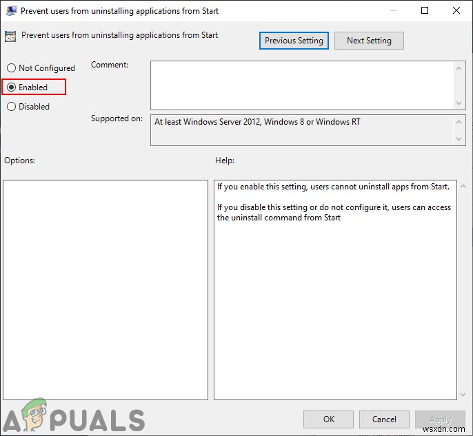 Windows 10 시작 메뉴에서 사용자가 앱을 제거하지 못하도록 차단하는 방법