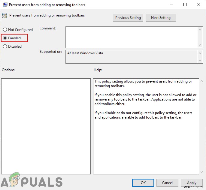 Windows 10에서 사용자가 작업 표시줄 도구 모음을 추가·제거하지 못하도록 차단하는 방법