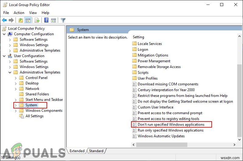 Windows에서 사용자가 지정된 응용 프로그램을 실행하지 못하도록 차단하는 방법