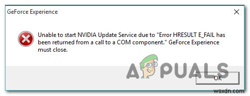 GeForce Experience(지포스 익스피리언스)  HRESULT E_FAIL  오류 해결 방법