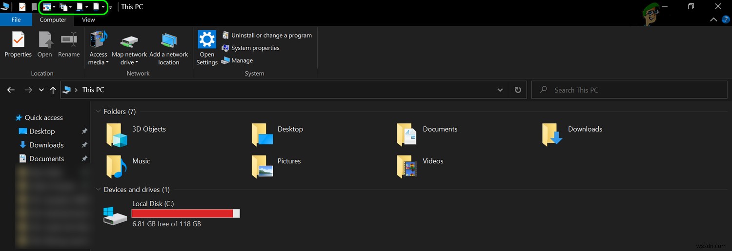 Windows 10(1909 이상) 파일 탐색기에서 사라진 검색 탭 복원하는 방법