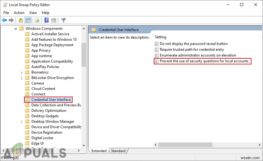 Windows 10에서 로컬 계정의 보안 질문 비활성화하는 방법