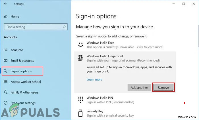 Windows 10에서 얼굴 인식 및 지문 로그인을 비활성화하는 방법